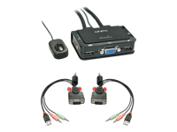 Bild von LINDY VGA KVM Switch 2 Port USB 2.0  Audio Compact USB 2.0 Audio/Mikrofon