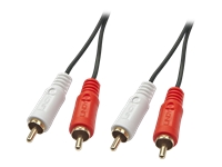 Bild von LINDY Audiokabel Stereo 2x RCA Male an 2x RCA male, 1m, vergoldet