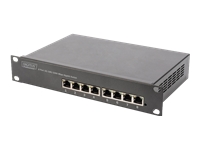 Bild von DIGITUS 25,4cm 10Zoll 8-Port Gigabit Ethernet Switch 8 x 10/100/1000Mbps RJ45 integriertes Netzteil inkl. 25,4cm 10Zoll Winkel