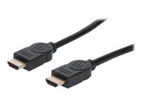 Bild von MANHATTAN Premium HDMI-Kabel mit Ethernet-Kanal 4K60Hz 18 Gbit/s Bandbreite HDMI-Stecker auf HDMI-Stecker geschirmt schwarz 1m