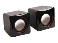 MCL Mini Haut-parleurs 2 x 2W RMS - 120W PMPO alimentés par l USB - Noir