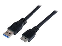 Bild von STARTECH.COM 1m zertifiziertes USB 3.0 SuperSpeed Kabel A auf Micro B - Schwarz - USB 3 Anschlusskabel - Stecker/Stecker