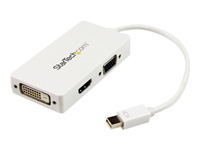 Bild von STARTECH.COM Mini DisplayPort auf HDMI / DVI / VGA Adapter - 3 in 1 mDP Konverter für MacBook - Weiss - Reiseadapter