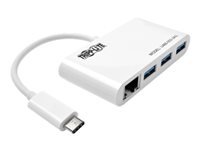Bild von EATON TRIPPLITE 3-Port USB-C Hub with LAN Port USB-C to 3x USB-A Ports Gbe USB 3.0 White