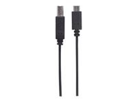 Bild von MANHATTAN USB 2.0 auf USB Typ C-Kabel 1m Typ C-Stecker / Typ B-Stecker schwarz