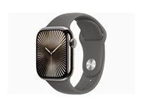 APPLE WATCH SERIES 10 GPS + CELLULAR 42MM NATURAL TITANIUM CASE WITH STONE GREY SPORT BAND - S/M