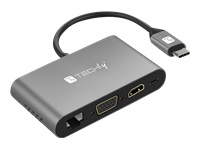 Bild von TECHLY Adapter USB 3.1 Typ C auf USB 3.0 Typ A  HDMI VGA RJ45 USB Typ C 2xMicro SD weiss
