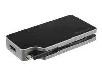 Bild von STARTECH.COM USB-C Multiport Display Adapter - 4-in-1 - 85W Power Delivery - Space Grau - 4K bei 60Hz - integriertes Kabel
