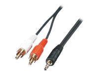 Bild von LINDY Premium Audio-Adapterkabel 1m 2x RCA (Cinch) Stecker an 3,5mm Klinkenstecker