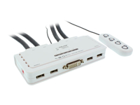 Bild von INLINE KVM Switch 4-fach DVI-D  USB mit Audio und integrierten Kabelsaetzen 0,9m weiss