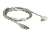 Bild von DELOCK Kabel USB 2.0 A Stecker > USB 2.0 B Stecker 90G gewinkelt unten 2,0 m transparent