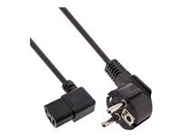 Bild von INLINE Netzkabel Schutzkontakt gewinkelt auf Kaltgeraetestecker C13 links abgewinkelt 0,5m schwarz