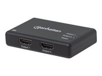 Bild von MANHATTAN 4K 2-Port HDMI-Splitter 4K30Hz Stromversorgung ueber Netzteil schwarz