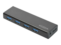 Hub USB/Koncentrator Ednet 4xUSB 3.0 SuperSpeed, aktywny, czarny foto1