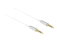 Bild von DELOCK Klinkenkabel 3,5mm 4 Pin Stecker zu Stecker Ultra Slim 0,5m weiss