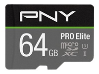 Bild von PNY MICRO-SD Card PRO ELITE 64GB Class 10 XC UHS I U3 A1 V30 SD adapter