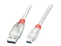 Bild von LINDY USB 2.0 Kabel A/Mini-B, transparent, 1m USB High Speed