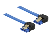 Bild von DELOCK Kabel SATA 6 Gb/s Buchse unten gewinkelt > SATA Buchse unten gewinkelt 20cm blau mit Goldclips