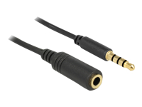 Bild von DELOCK Kabel Klinke Verlängerung 3,5 mm Stecker > Buchse  4 Pin  IPhone 1,0 m  schwarz