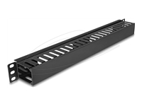 Bild von DELOCK 48,26cm 19Zoll 1 HE Kabelmanagement Rangierpanel mit 2 Öffnungen Metall / Kunststoff schwarz
