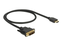 Bild von DELOCK Kabel DVI 18+1 Stecker > HDMI-A Stecker 0,5 m schwarz