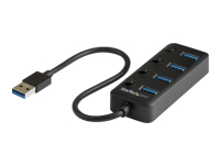 Bild von STARTECH.COM 4 Port USB3.0 Hub - 4xUSB-A mit individuellen An/Aus-Schaltern - Mobiler USB3.0 Verteiler - Bus-Powered USB3.0 Splitter