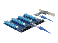 Bild von DELOCK Riser Karte PCI Express x1 > 4 x PCIe x16 mit 60 cm USB Kabel