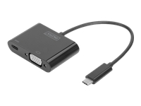 Bild von DIGITUS USB Type C zu VGA Adapter Full HD 1080p + USB C PD schwarz