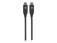 Bild von MANHATTAN USB 2.0 Typ C-Anschlusskabel 2m USB Typ C-Stecker auf Typ C-Stecker 480 Mbit/s 5 A schwarz