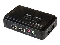 Bild von STARTECH.COM 2 Port USB KVM Switch Kit mit Audio und Kabeln - 2-fach USB VGA Desktop Umschalter inkl. Kabel