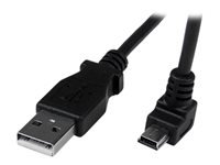 Bild von STARTECH.COM 2m USB auf Mini USB Anschlusskabel abgewinkelt - USB A zu Mini B Kabel - 1 x USB A (St), 1 x USB Mini B (St) - Schwarz