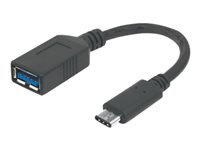 Bild von MANHATTAN SuperSpeed USB-C Anschlusskabel 15cm USB 3.1 Gen1 Typ C-Stecker - Typ A-Buchse 5 Gbit/s zertifiziert nach USB-IF schwarz