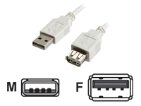 Bild von VALUE USB Kabel USB2.0 A/A m/w 3m USB Verlaengerung beige