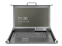 Bild von DIGITUS Modulare 43,18cm 17Zoll HD LCD TFT Konsole IT Tastatur mit 1 Port KVM IT-Tastatur RAL 9005 schwarz