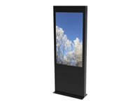 HI-ND Single totem Stand for LCD display black RAL 9005 screen size 55inch floor-standing for LG 55 SAMSUNG QM55