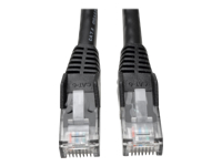 EATON TRIPPLITE Cat6 Gigabit Snagless Molded UTP Ethernet Cable RJ45 M/M Black 15ft. 4.57m