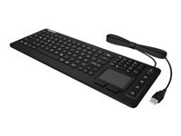 Bild von KEYSONIC KSK-6231 Tastatur INEL Silikon-Tastatur universell staub und wasserdicht Full-Size Touchpad mit Beleuchtung schwarz (FR)