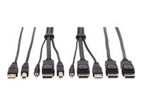 Bild von EATON TRIPPLITE DisplayPort KVM Cable Kit - DP USB 3,5mm Audio 3xM/3xM + USB M/M + DP M/M 4K 6 ft. 1,83m Black