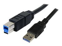 Bild von STARTECH.COM 3m schwarzes SuperSpeed USB 3.0 A auf B Kabel - St/St - USB 3.0 Anschlusskabel