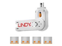 Bild von LINDY USB Portschloesser 4xORANGE+Key 4 Schloesser mit 1 Schluessel