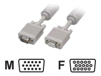 Bild von EFB SVGA/HDTV Verlaengerungskabel 2 x HD-DSub 15polig Stecker auf Buchse 75 Ohm doppelt geschirmt  mit 2 x Ferritkernen Schwarz 7m