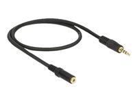 Bild von DELOCK Kabel Klinke Verlängerung 3,5 mm Stecker > Buchse  4 Pin  IPhone 0,5 m  schwarz