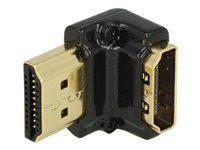 Bild von DELOCK Adapter High Speed HDMI mit Ethernet – HDMI-A Buchse > HDMI-A Stecker 4K 90 Grad gewinkelt unten schwarz