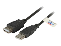 Bild von EFB USB2.0 Verlaengerungskabel Typ A Stecker auf Typ A Buchse Premium Schwarz 1m