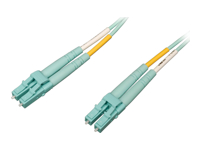 EATON TRIPPLITE 100G, Duplex Multimode, 50/125, OM4, LSZH, Fiber Optic Cable, LC/LC, Aqua, 15m