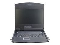 Bild von DIGITUS Modulare Konsole mit 48,3cm 19Zoll TFT 16 Port Cat5 KVM & Touchpad deutsche Tastatur RAL 9005 - schwarz