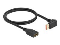 Bild von DELOCK DisplayPort Verlängerungskabel Stecker 90 unten gewinkelt zu Buchse 8K 60 Hz 1 m