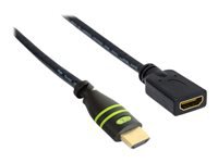 Bild von TECHLY HDMI 4K 60Hz High Speed Anschlusskabel mit Ethernet M/F schwarz 0.2m