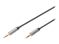 Bild von DIGITUS AUX Audio Cable Stereo 3,5mm Male to Male Aluminum Housing Gold platedwith NYLON Jacket