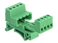 Bild von DELOCK Terminalblock Set für Hutschienen 4 Pin mit Rastermass 5,08 mm gewinkelt